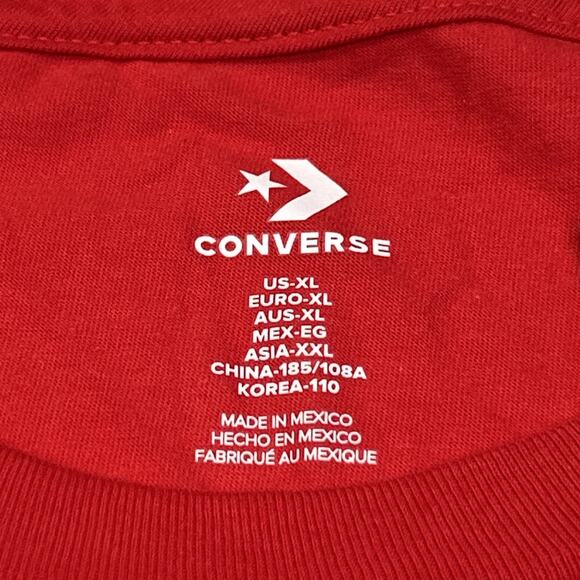 Converse All Star Men’s XL Graphic T-Shirt Red NWT Logo Tee Short Sleeve Classic - Picture 7 of 15